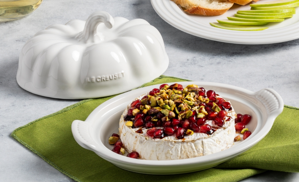 Baked Camembert with Pomegranate and Pistachios