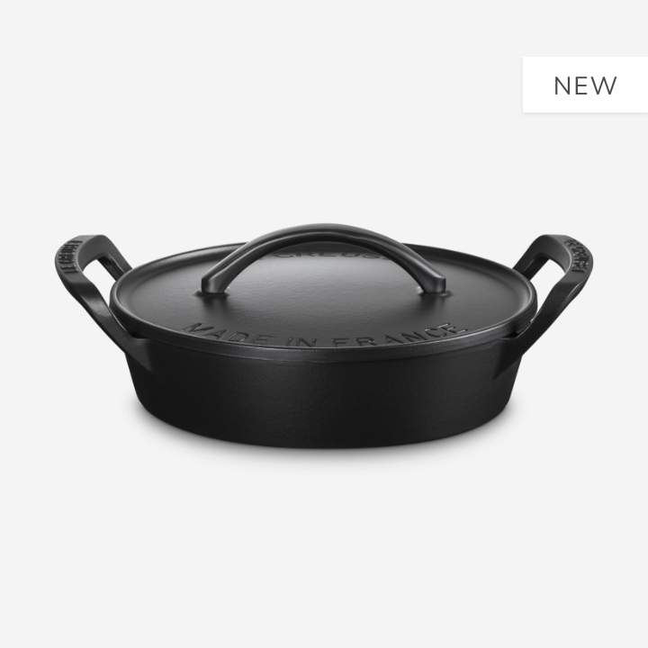 Cast Iron Alpine Outdoor Shallow Casserole 28cm Matte Black