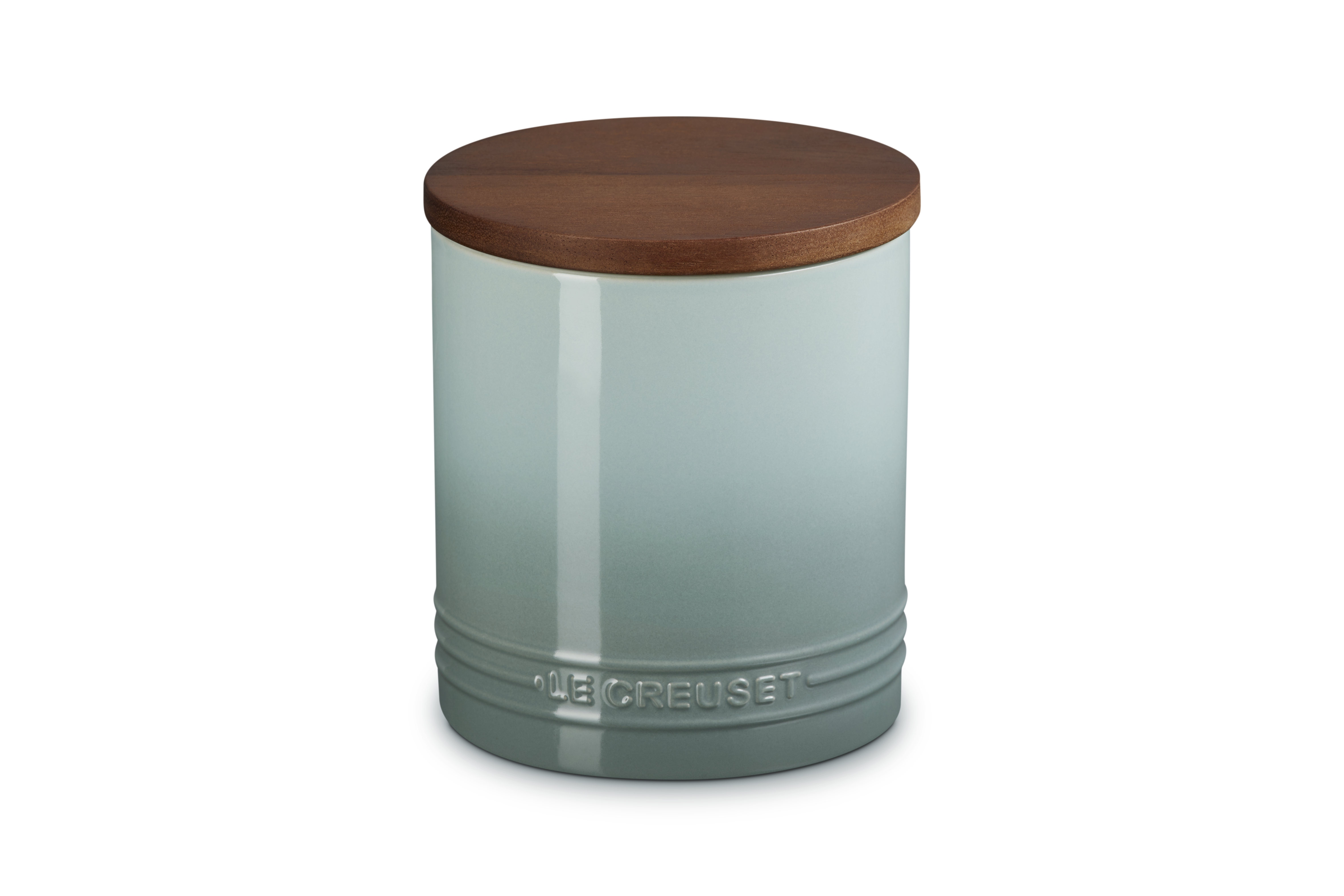 Stoneware Signature 1.1L Storage Jar with Wooden Lid Sea Salt