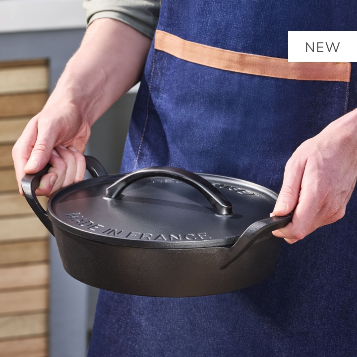 Cast Iron Alpine Outdoor Shallow Casserole 28cm Matte Black