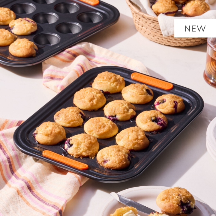 Set of 2 Metal Bakeware 12 Cup Mini Muffin Pan