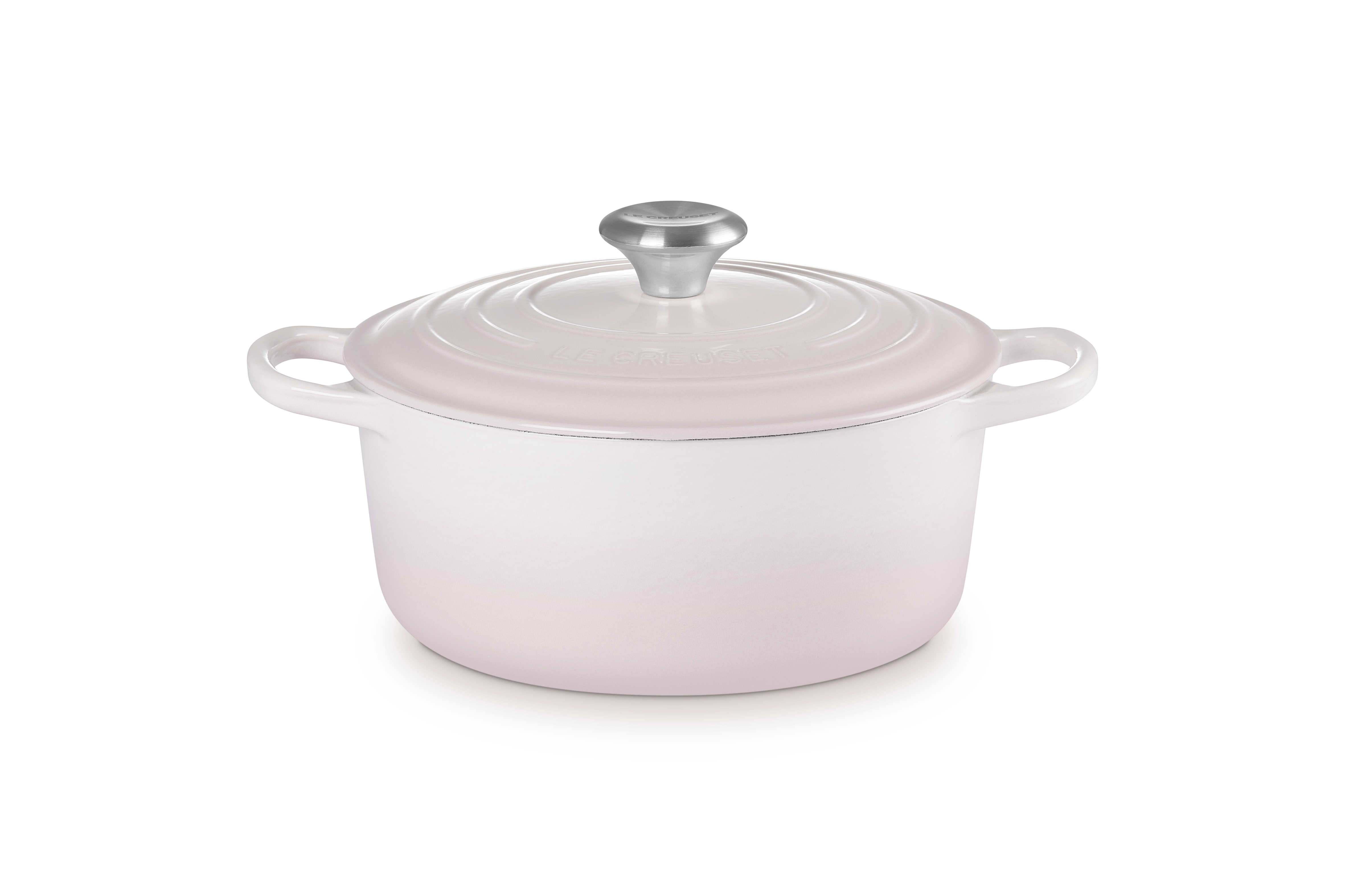 Cast Iron Signature Round Casserole 24cm Shell Pink