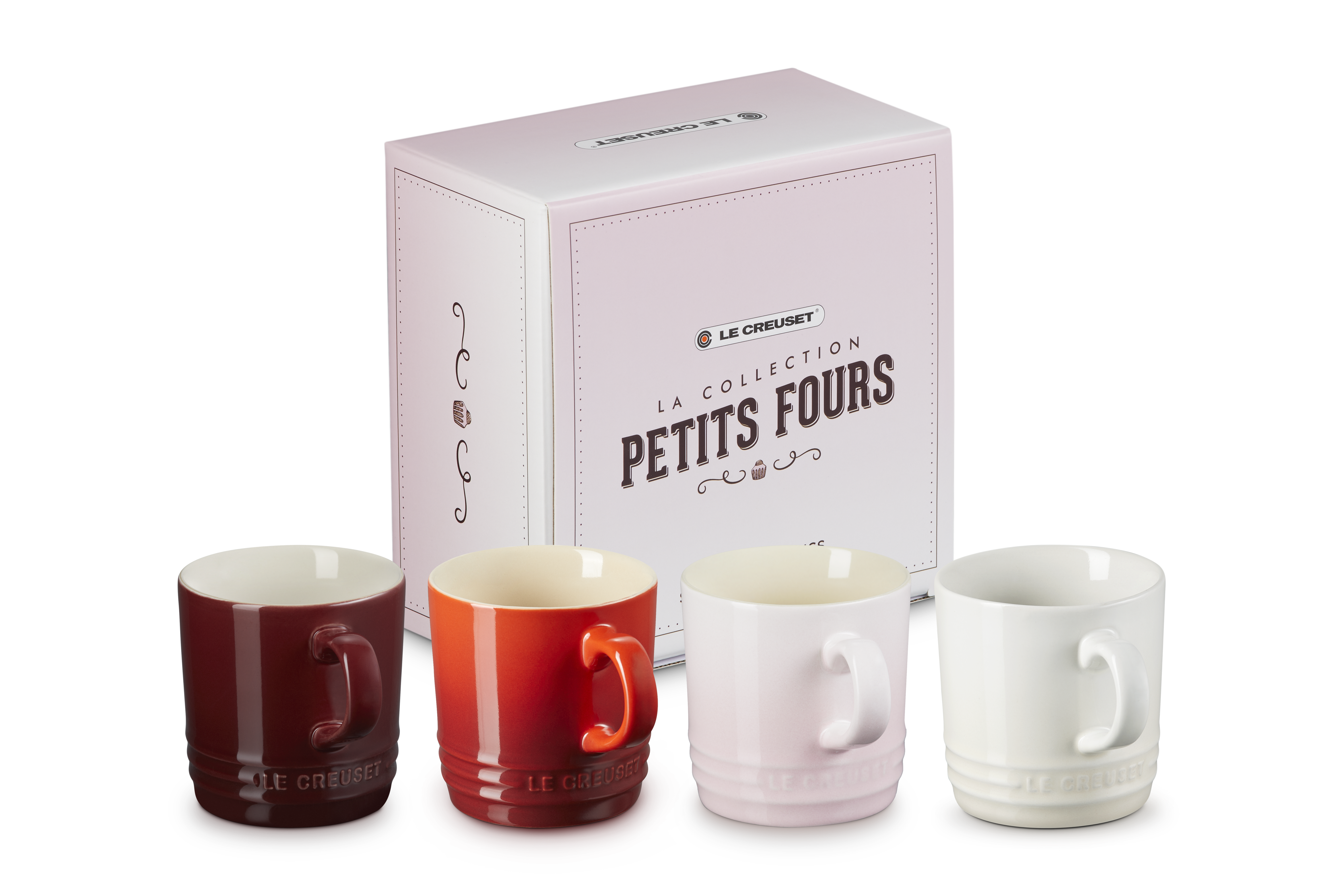 Stoneware Petits Fours Set of 4 Cappuccino Mugs