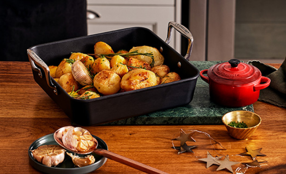 Roast Potatoes with Confit Garlic